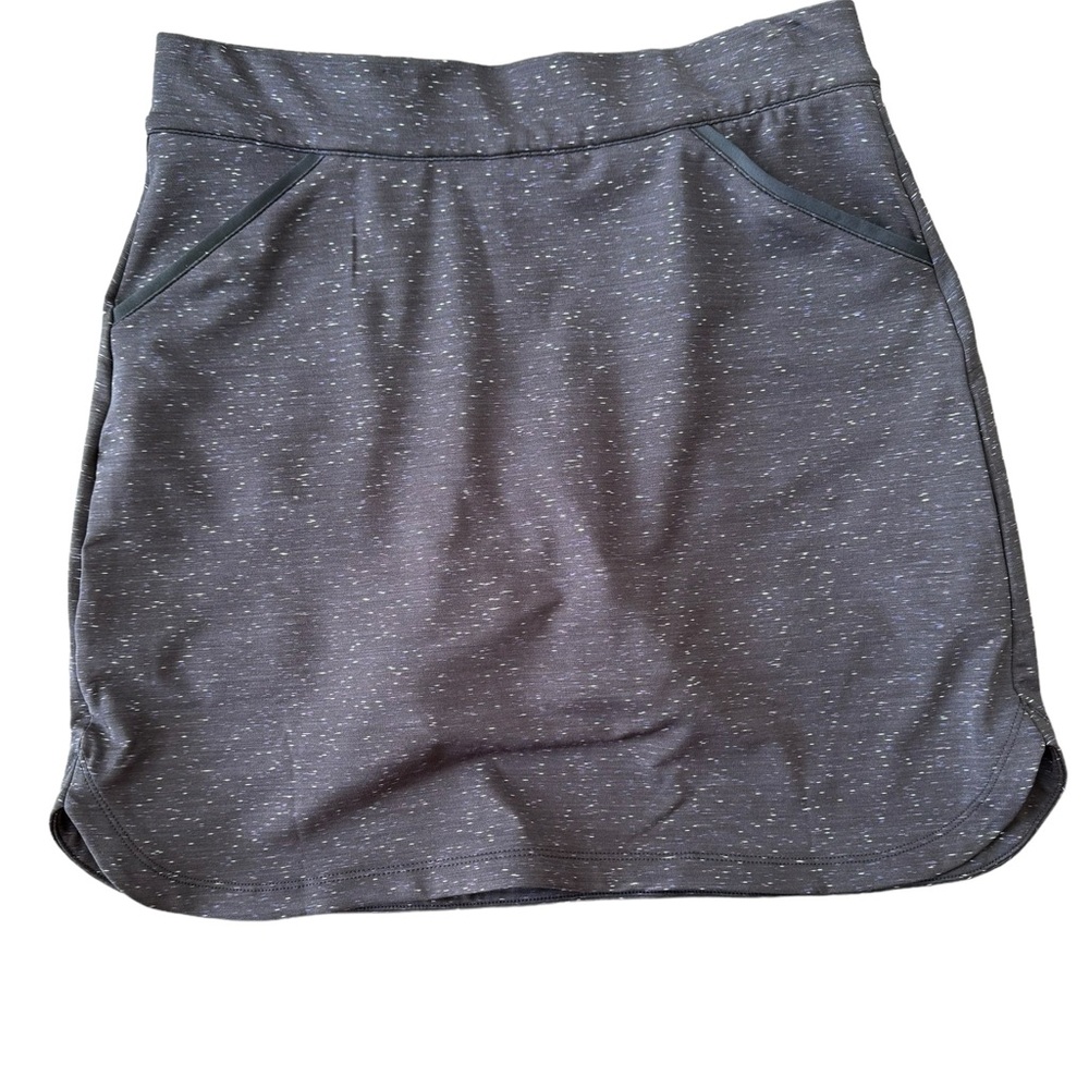 Peter Millar Black w Purple Petal Hem Performance Golf Skort Skirt Size Small